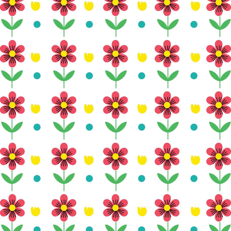 Decorative red flower background pattern vector