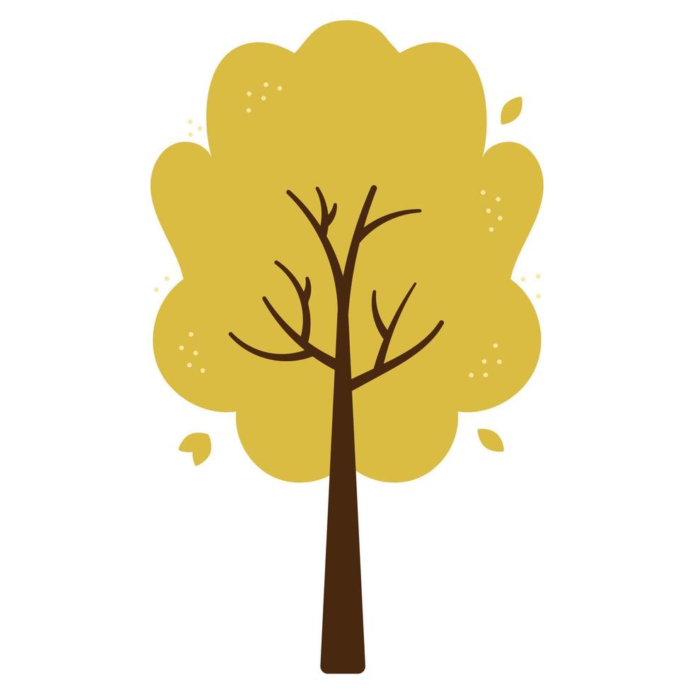 árbol de otoño plano. ilustración vectorial vector