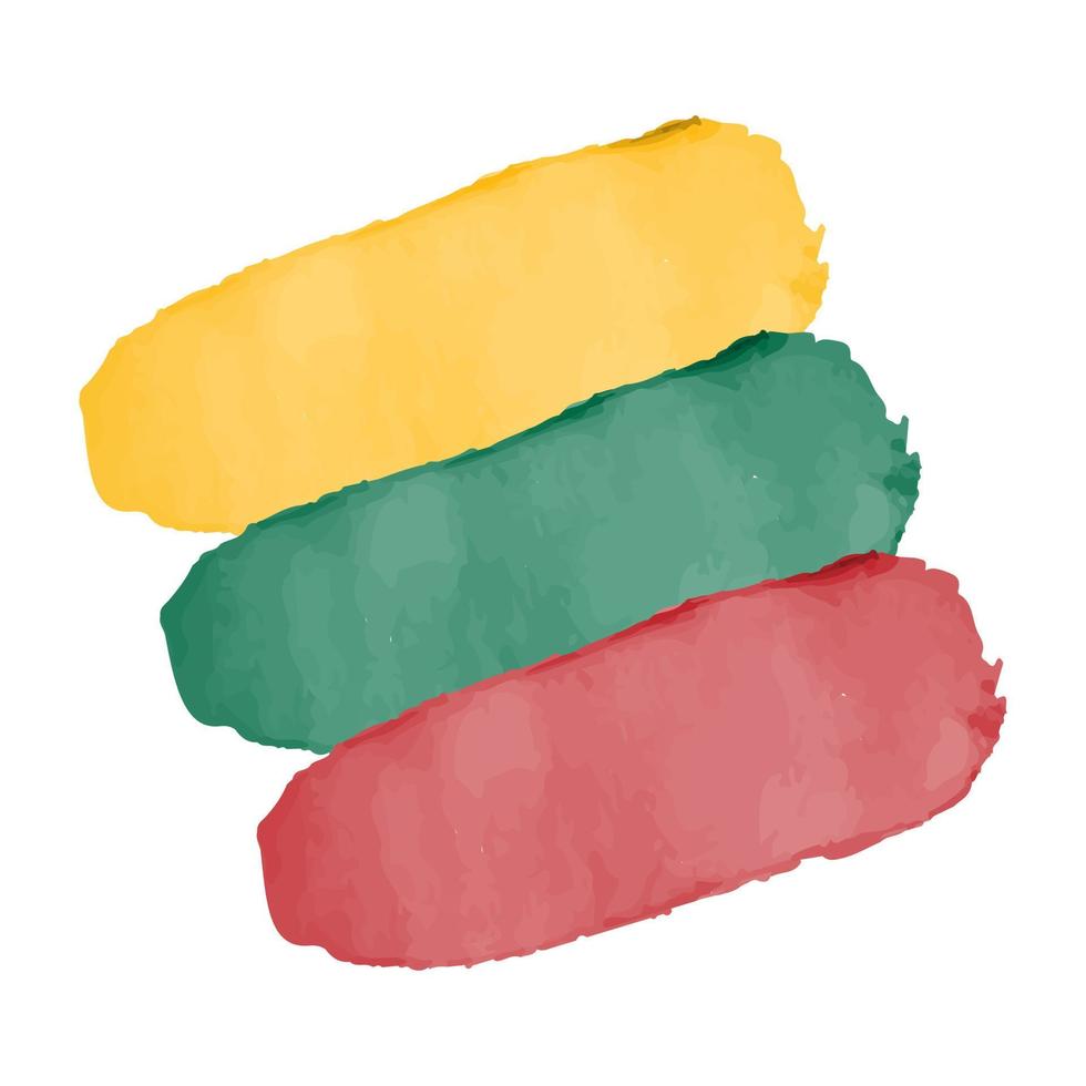 Watercolor flag of Lithuania. Vector illustration