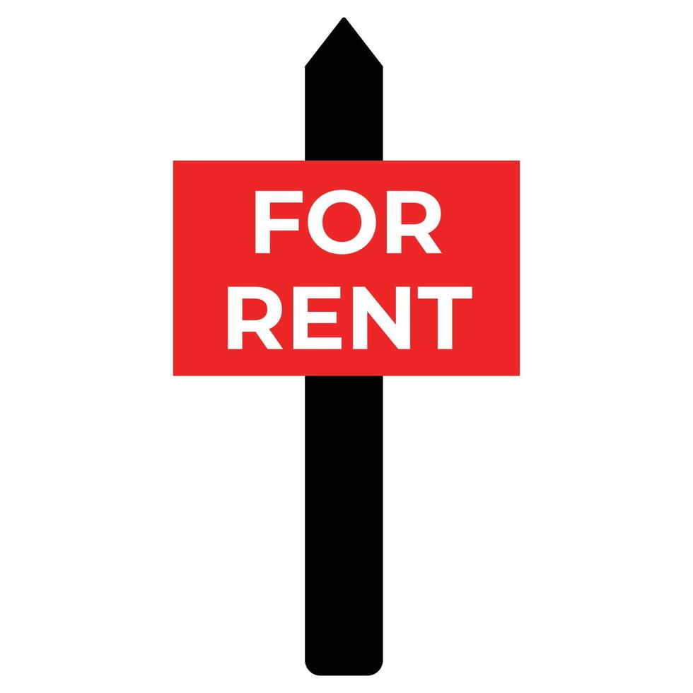 Real estate rent sign. Vector red sign for rent. 21055152 Vector Art at