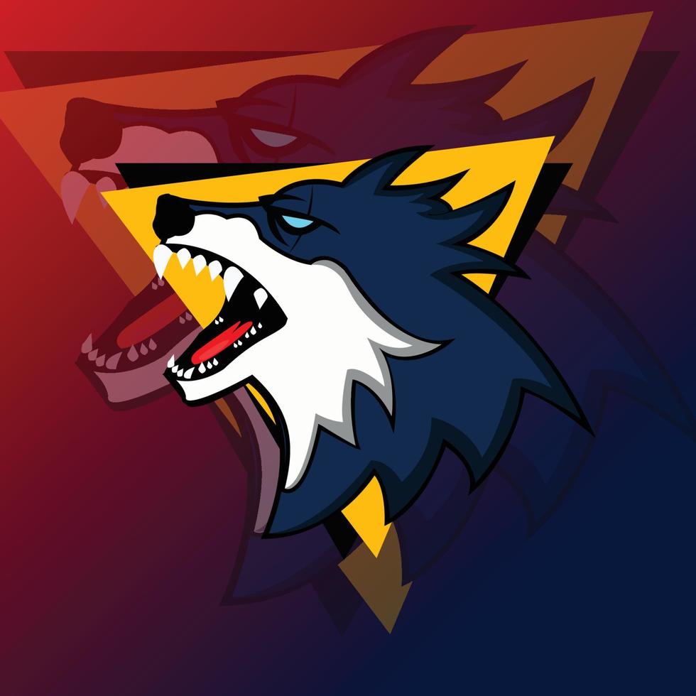 mascot wolf sport logo design pro vector