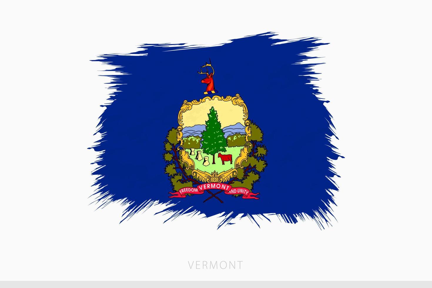 Grunge flag of Vermont, vector abstract grunge brushed flag of Vermont.