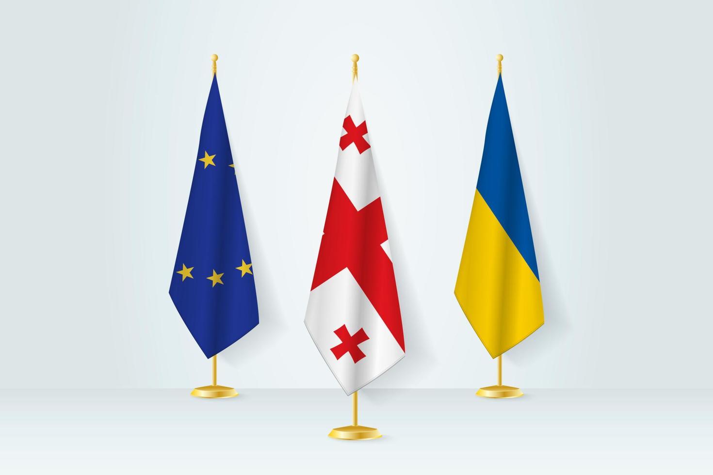 Meeting concept between Georgia, European Union and Ukraine. vector