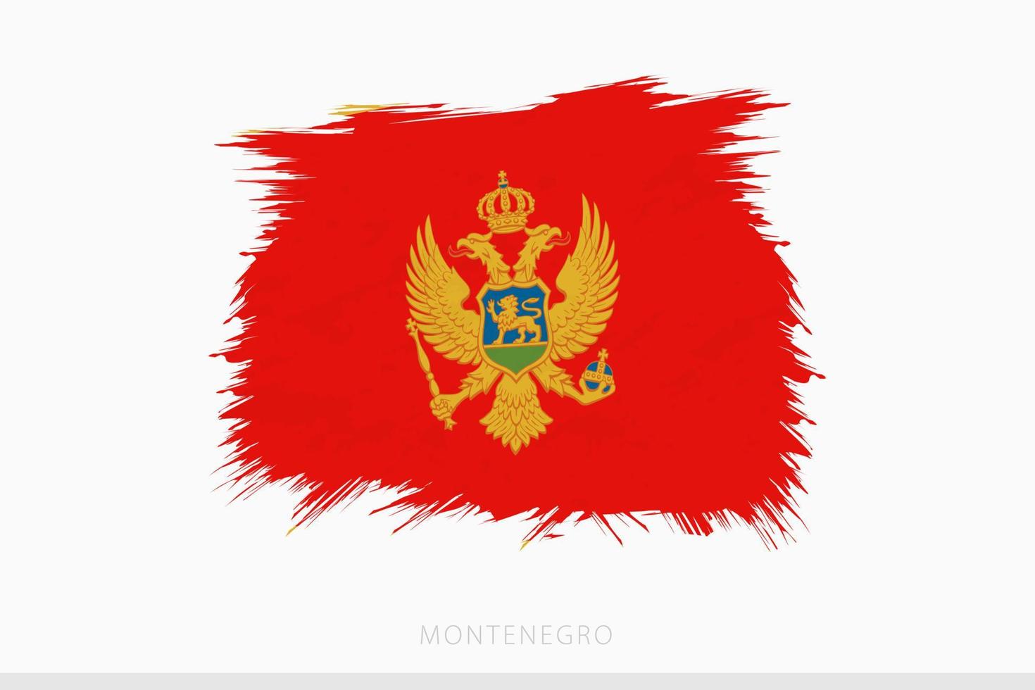 Grunge flag of Montenegro, vector abstract grunge brushed flag of Montenegro.