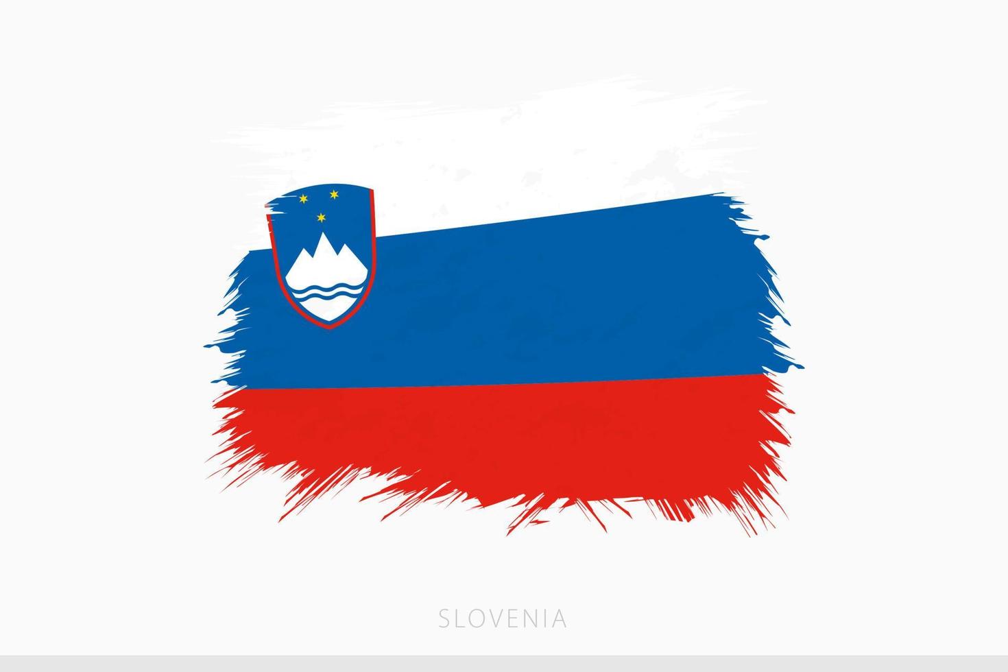 Grunge flag of Slovenia, vector abstract grunge brushed flag of Slovenia.