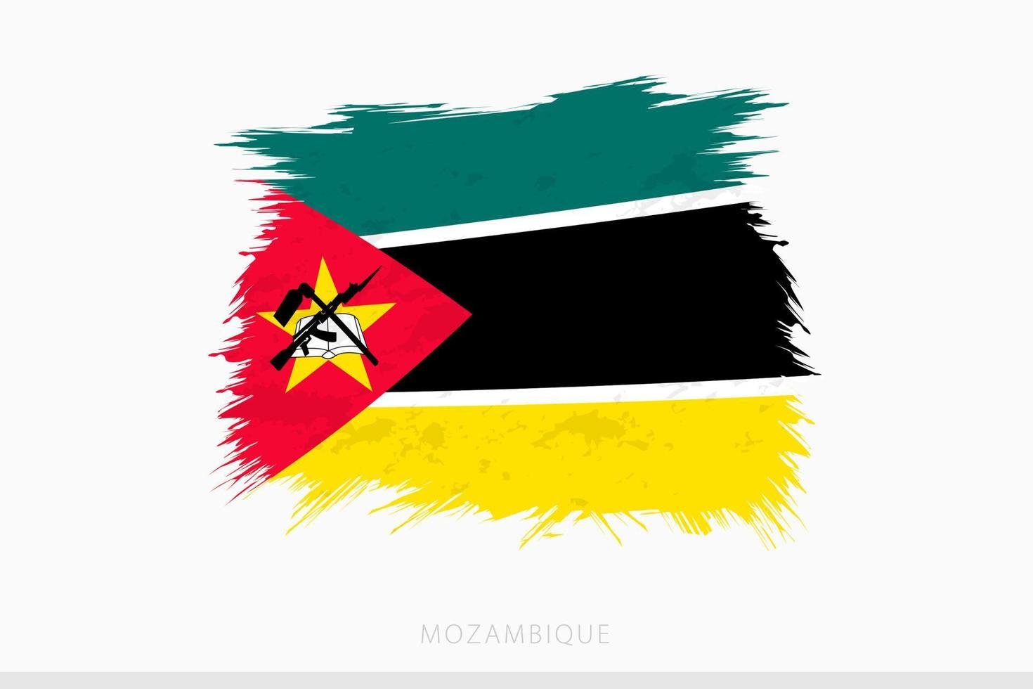 Grunge flag of Mozambique, vector abstract grunge brushed flag of Mozambique.