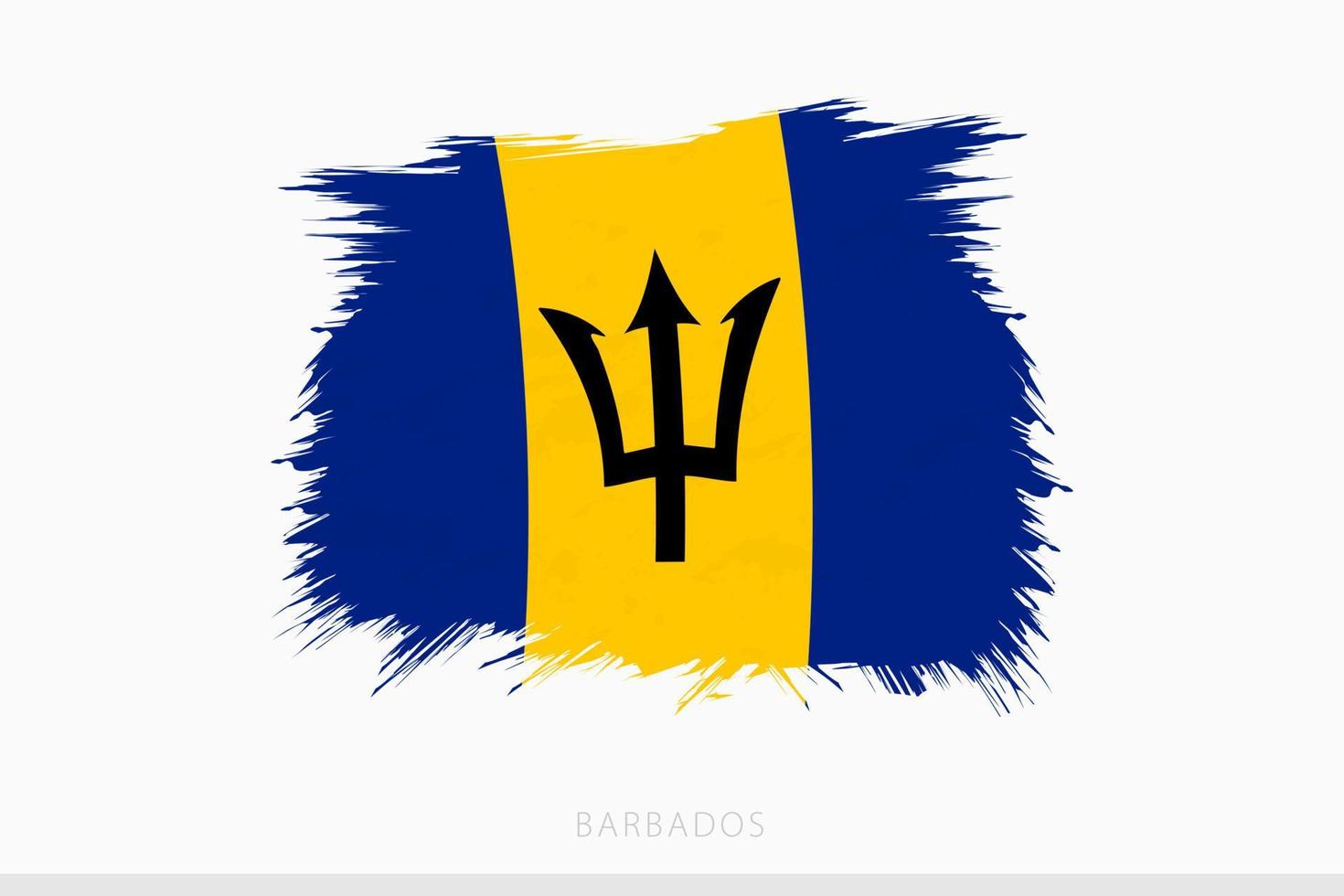Grunge flag of Barbados, vector abstract grunge brushed flag of Barbados.