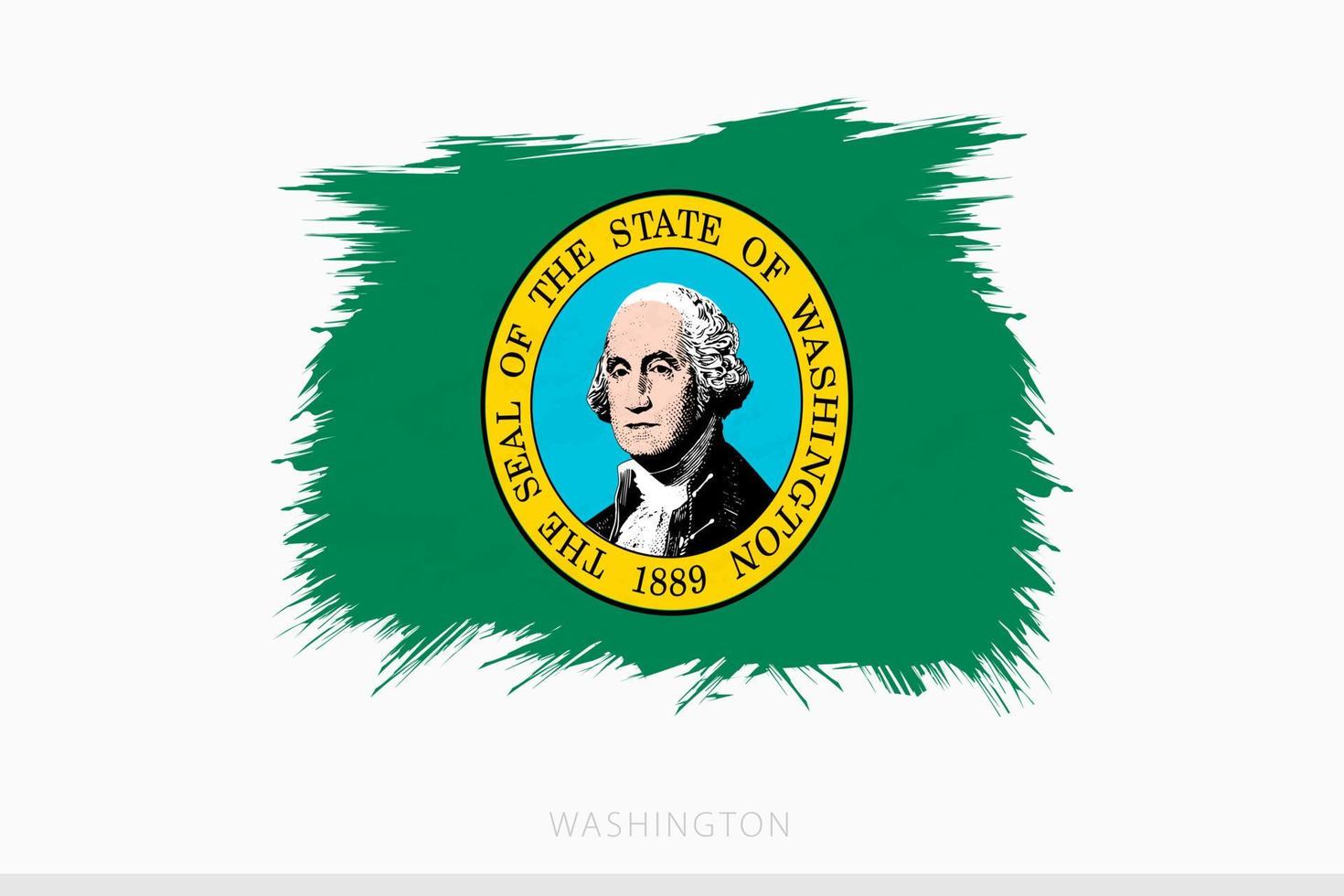 Grunge flag of Washington, vector abstract grunge brushed flag of Washington.