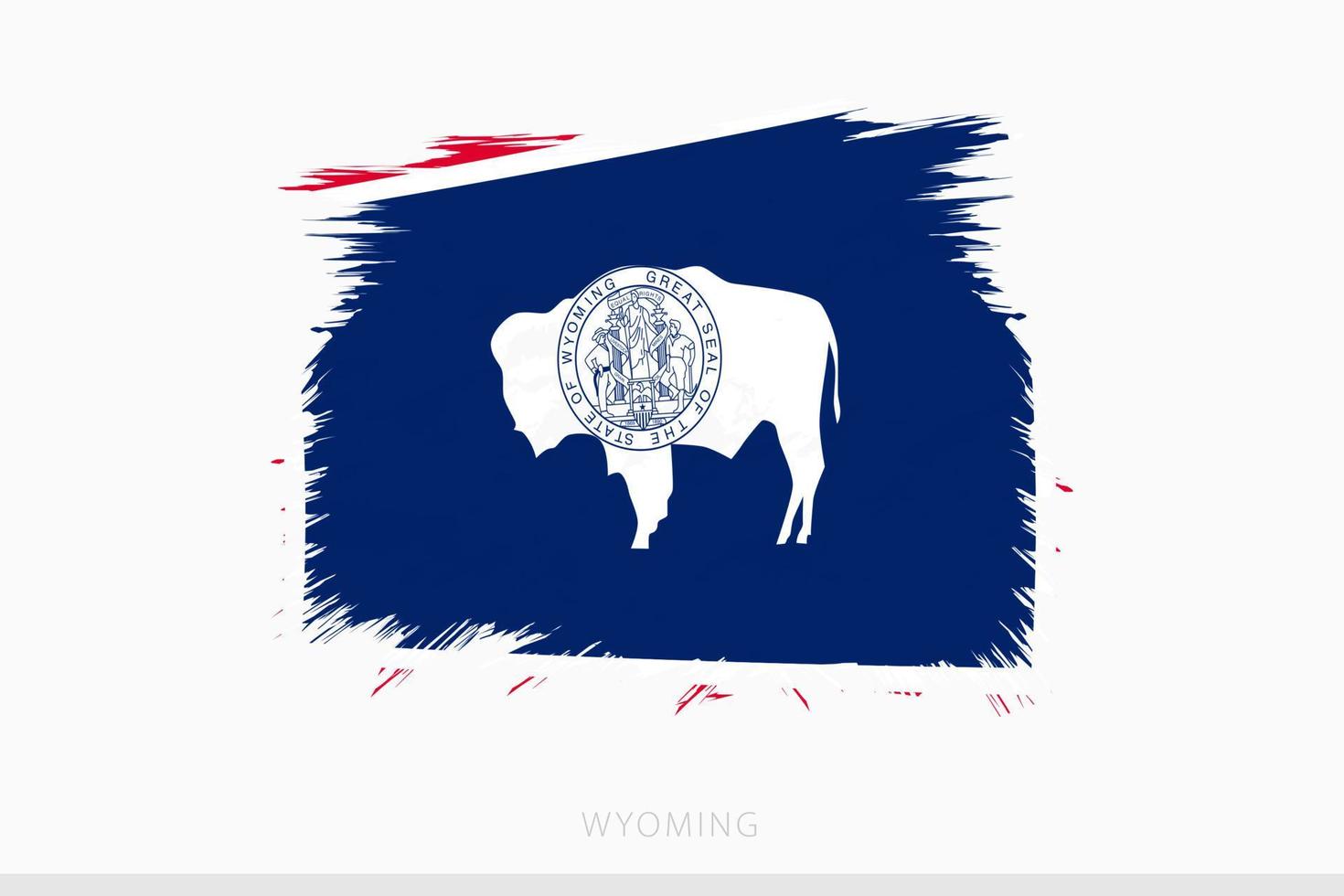 Grunge flag of Wyoming, vector abstract grunge brushed flag of Wyoming.