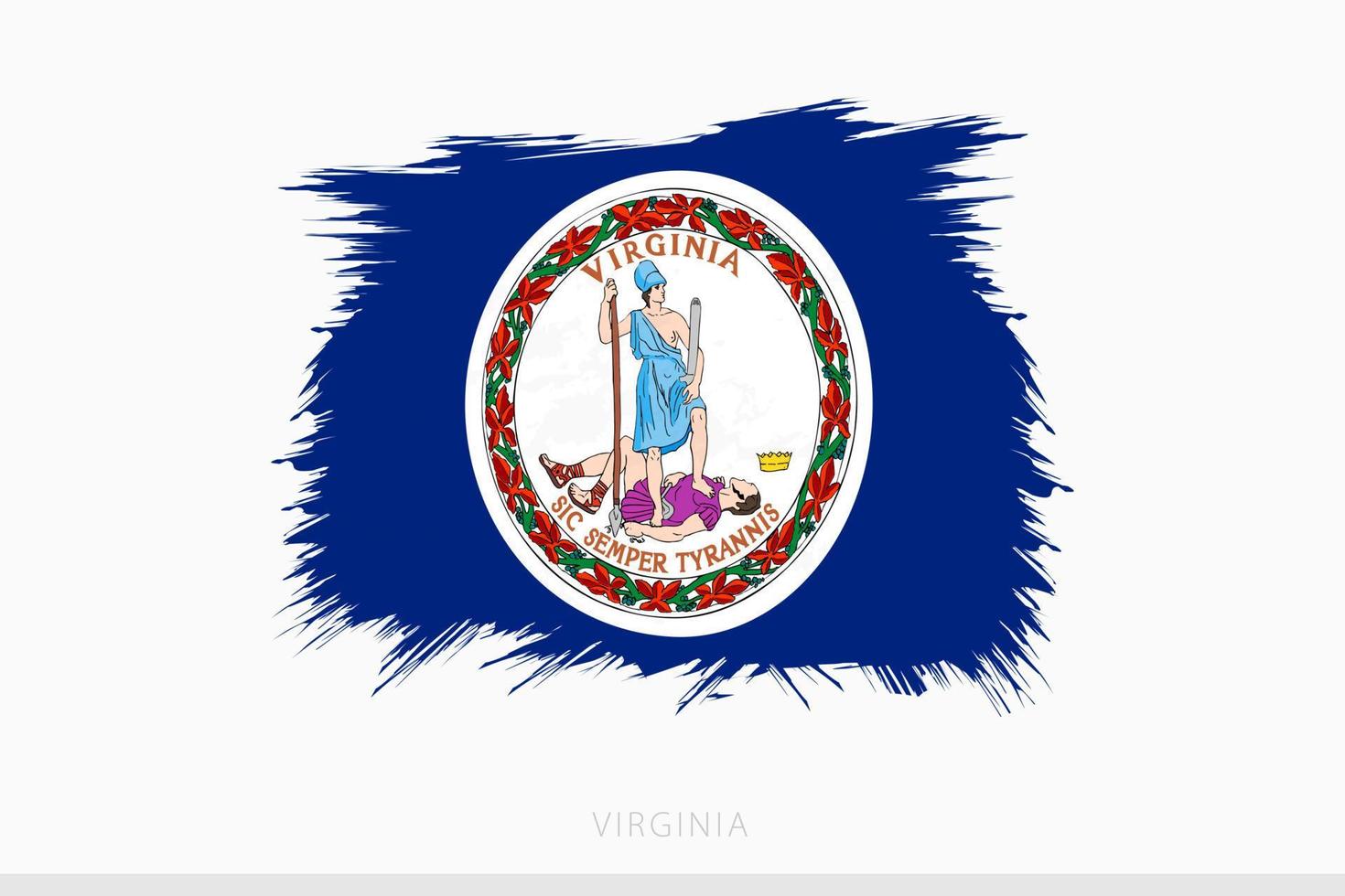 Grunge flag of Virginia, vector abstract grunge brushed flag of Virginia.