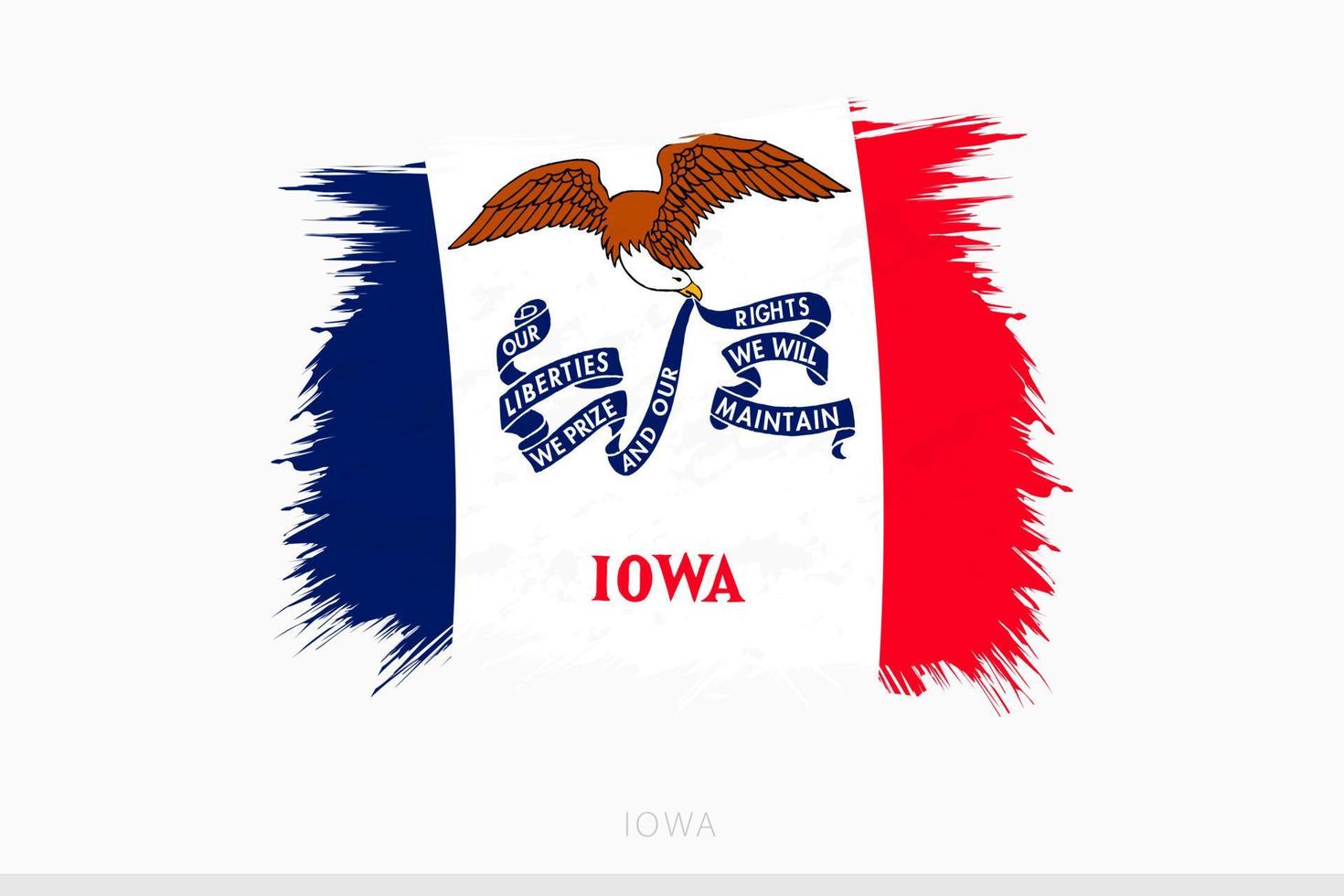 grunge bandera de Iowa, vector resumen grunge cepillado bandera de Iowa.