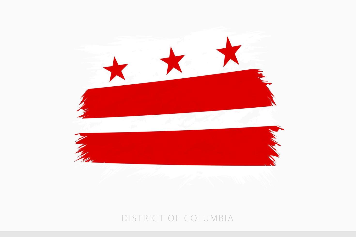 Grunge flag of District of Columbia, vector abstract grunge brushed flag of District of Columbia.