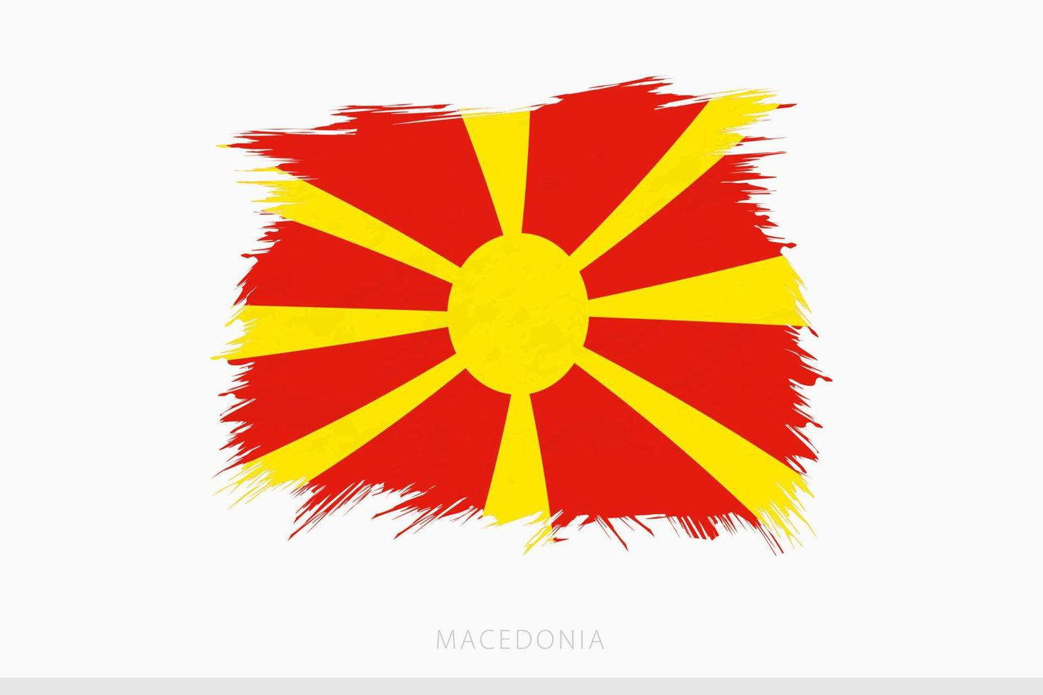 Grunge flag of Macedonia, vector abstract grunge brushed flag of Macedonia.