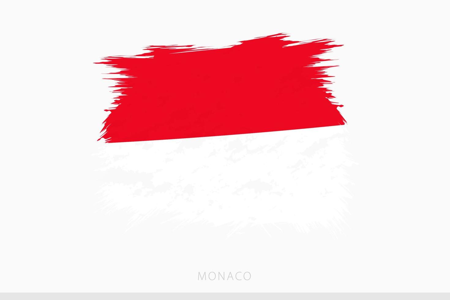 Grunge flag of Monaco, vector abstract grunge brushed flag of Monaco.