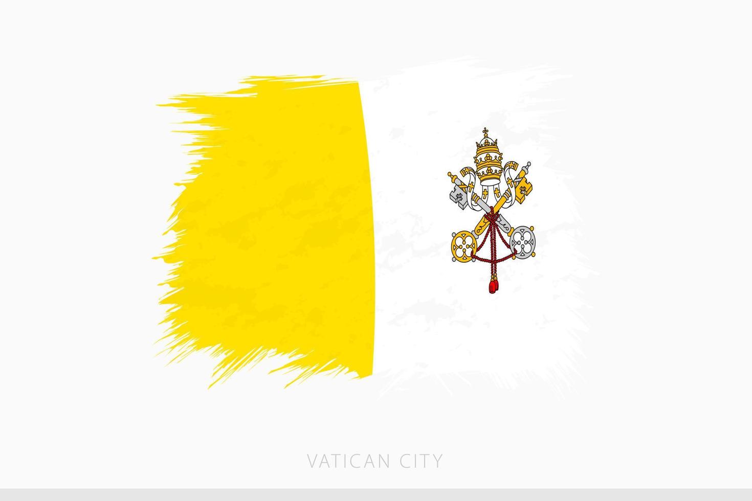 Grunge flag of Vatican City, vector abstract grunge brushed flag of Vatican City.