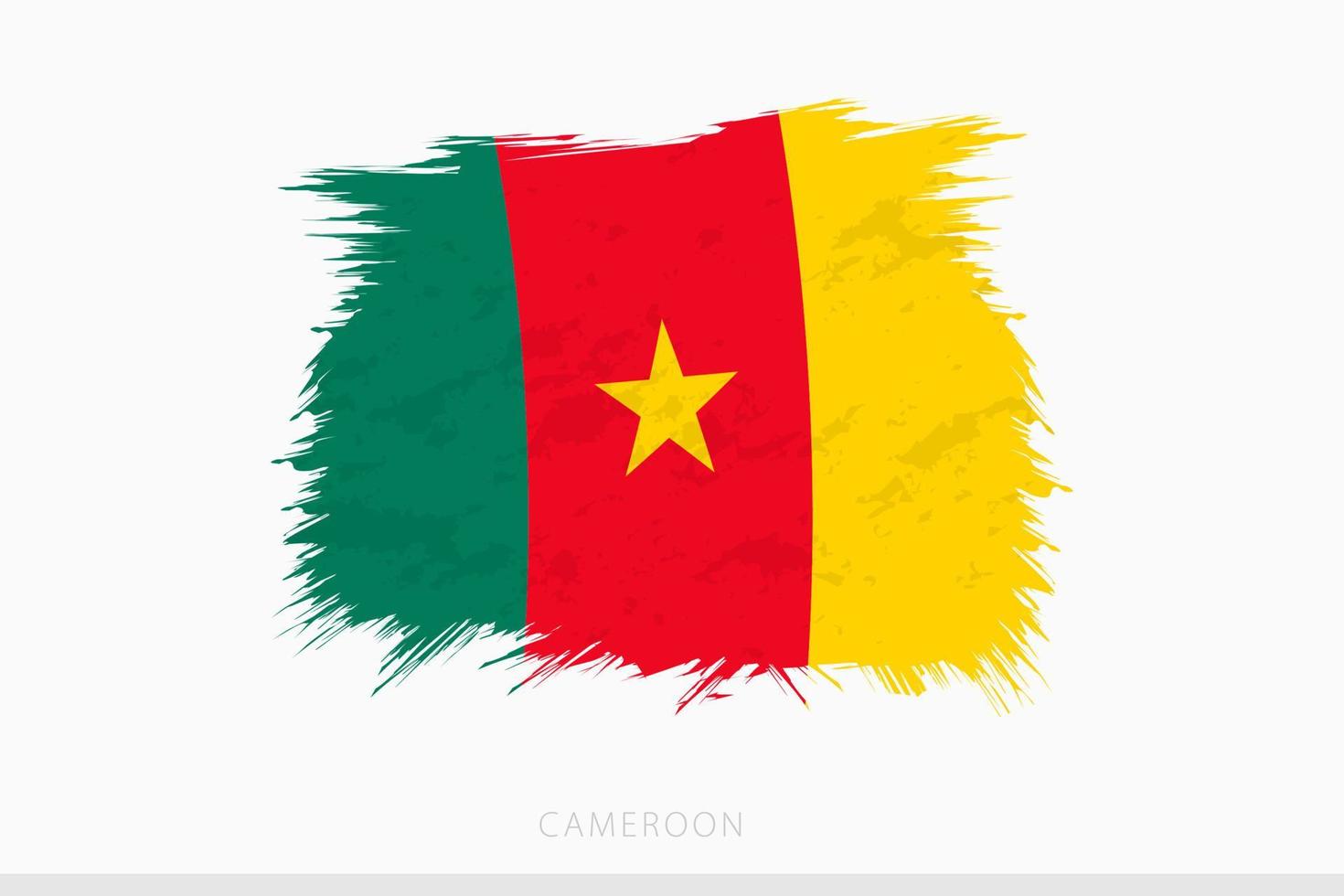 Grunge flag of Cameroon, vector abstract grunge brushed flag of Cameroon.