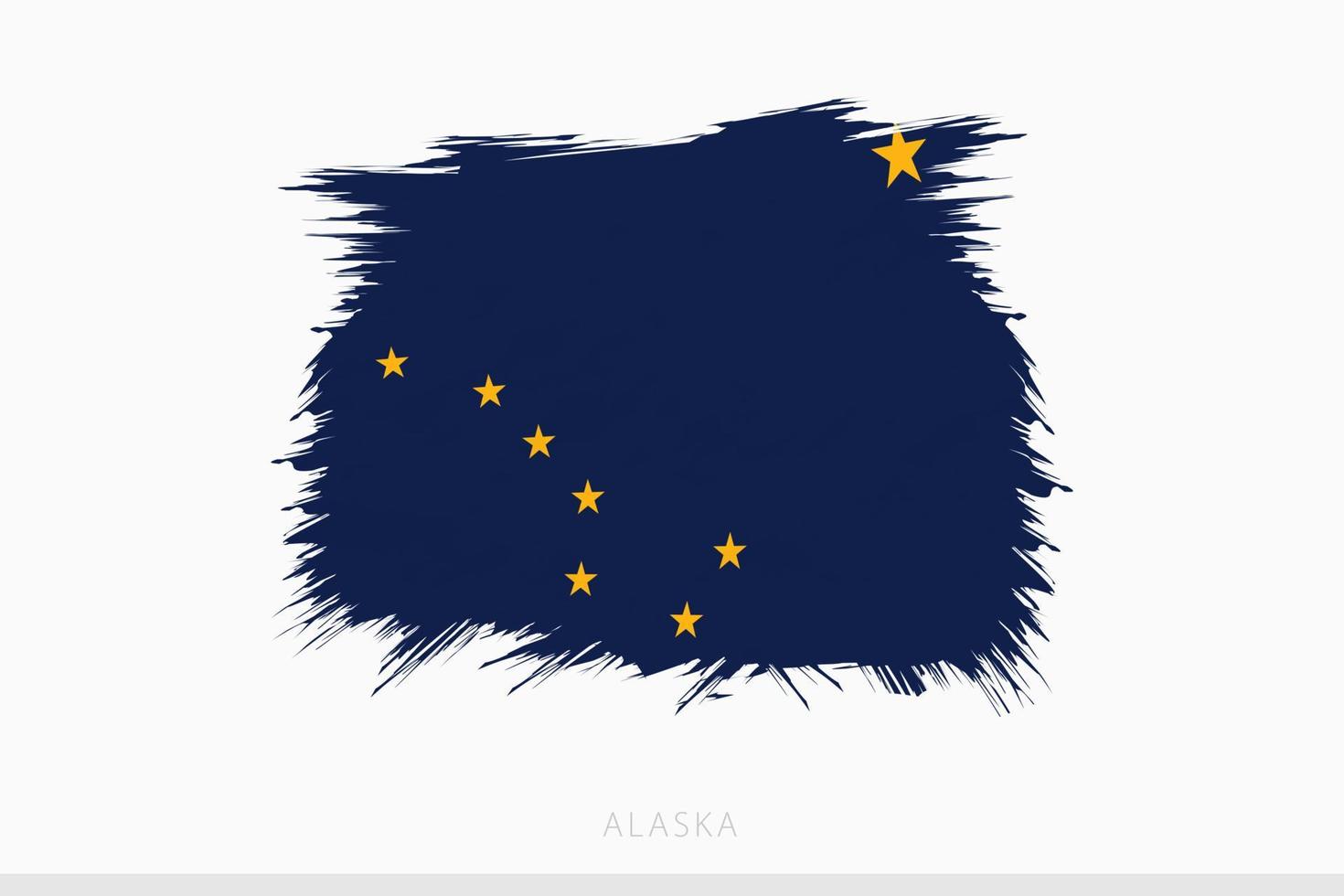 Grunge flag of Alaska, vector abstract grunge brushed flag of Alaska.