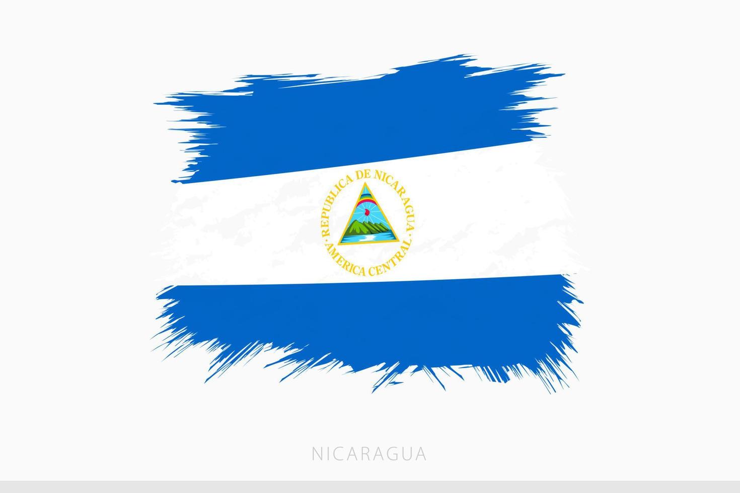 Grunge flag of Nicaragua, vector abstract grunge brushed flag of Nicaragua.