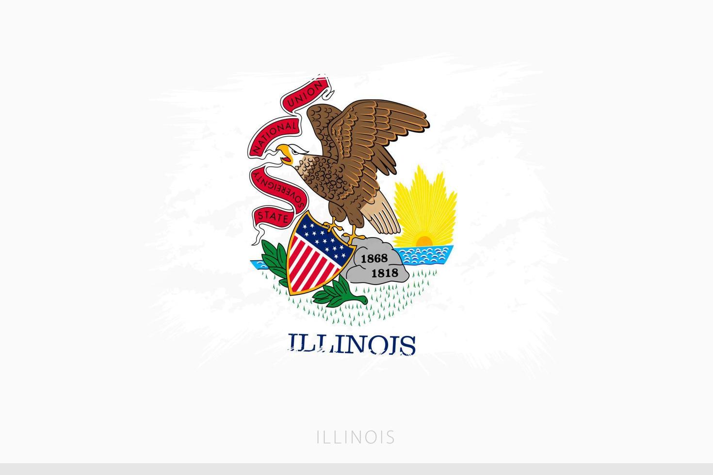 Grunge flag of Illinois, vector abstract grunge brushed flag of Illinois.