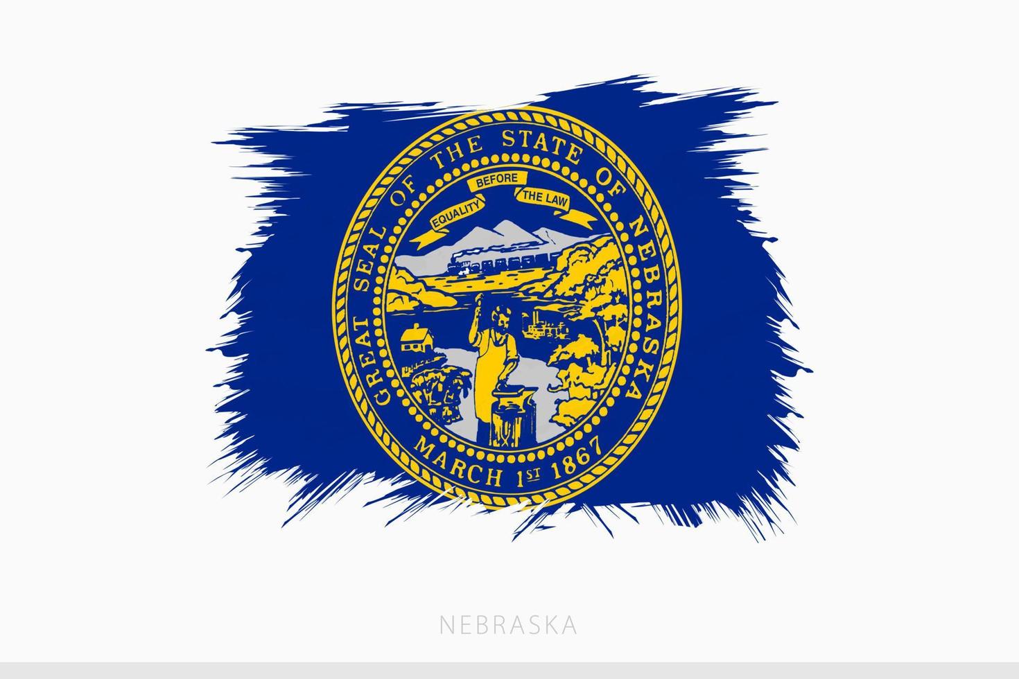 Grunge flag of Nebraska, vector abstract grunge brushed flag of Nebraska.