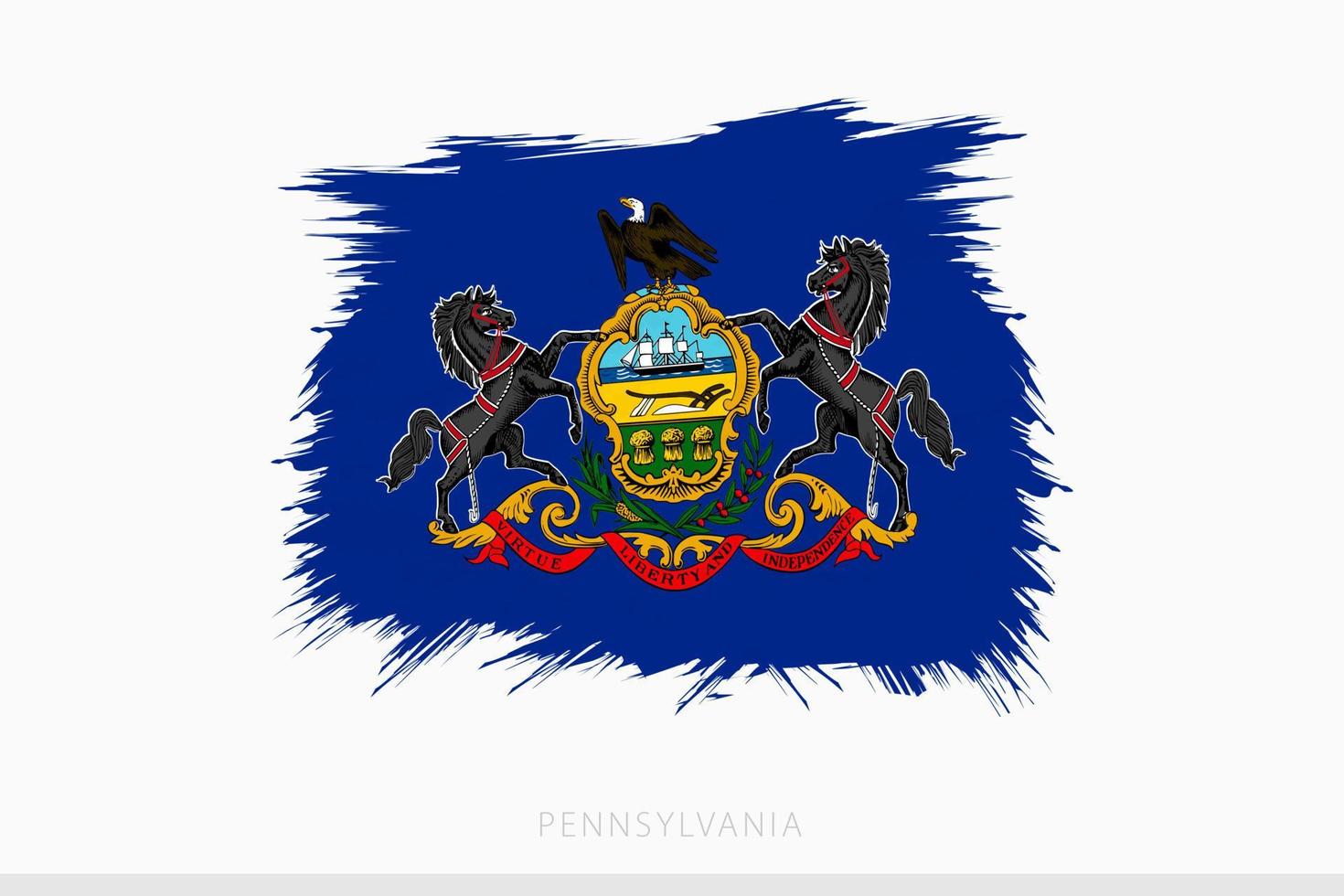 Grunge flag of Pennsylvania, vector abstract grunge brushed flag of Pennsylvania.