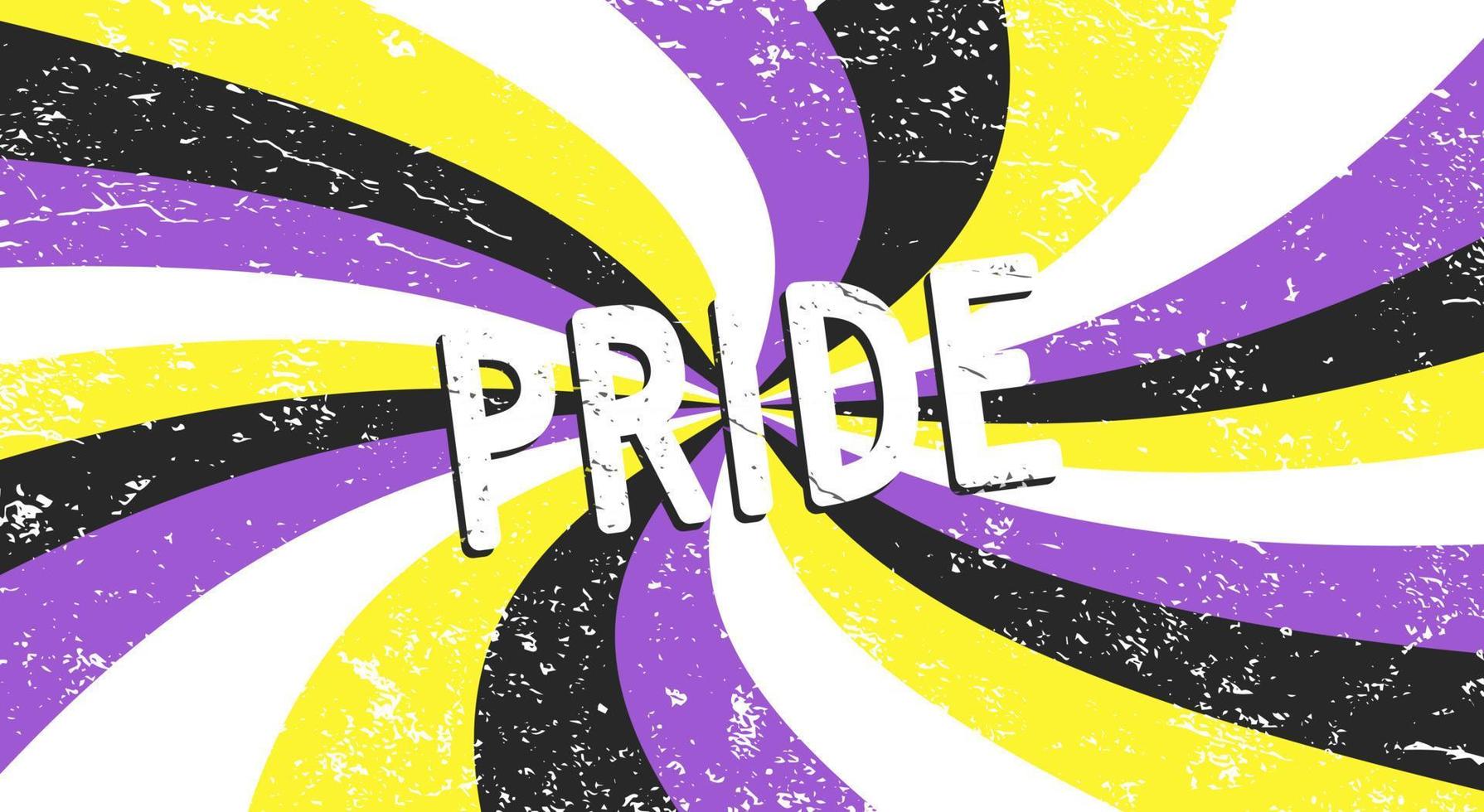Poster or banner with Flag of non-binary identities. LGBT pride. Vector illustration template.