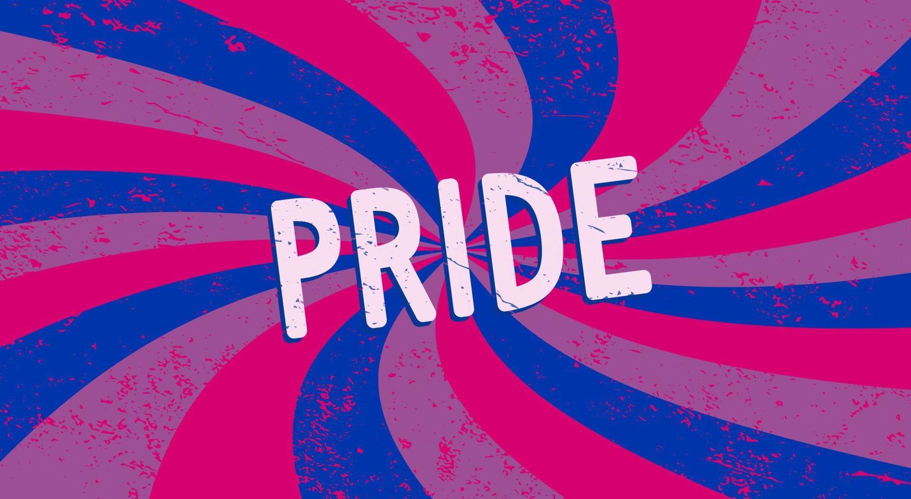 Poster or banner with bisexual flag. LGBT pride. Vector illustration template.