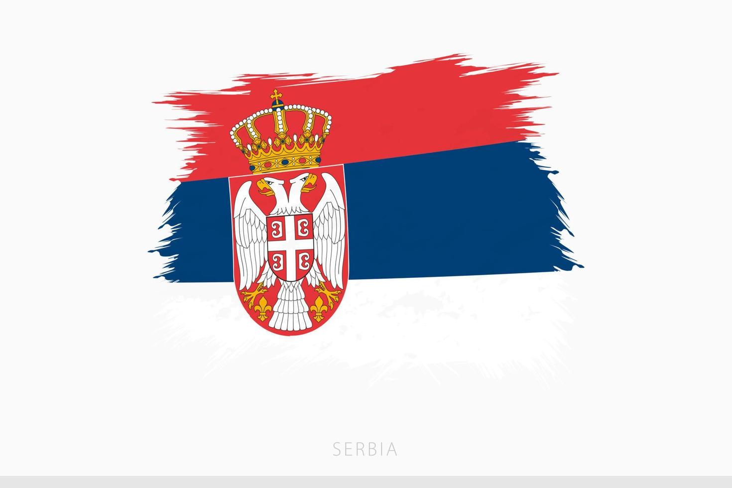 Grunge flag of Serbia, vector abstract grunge brushed flag of Serbia.