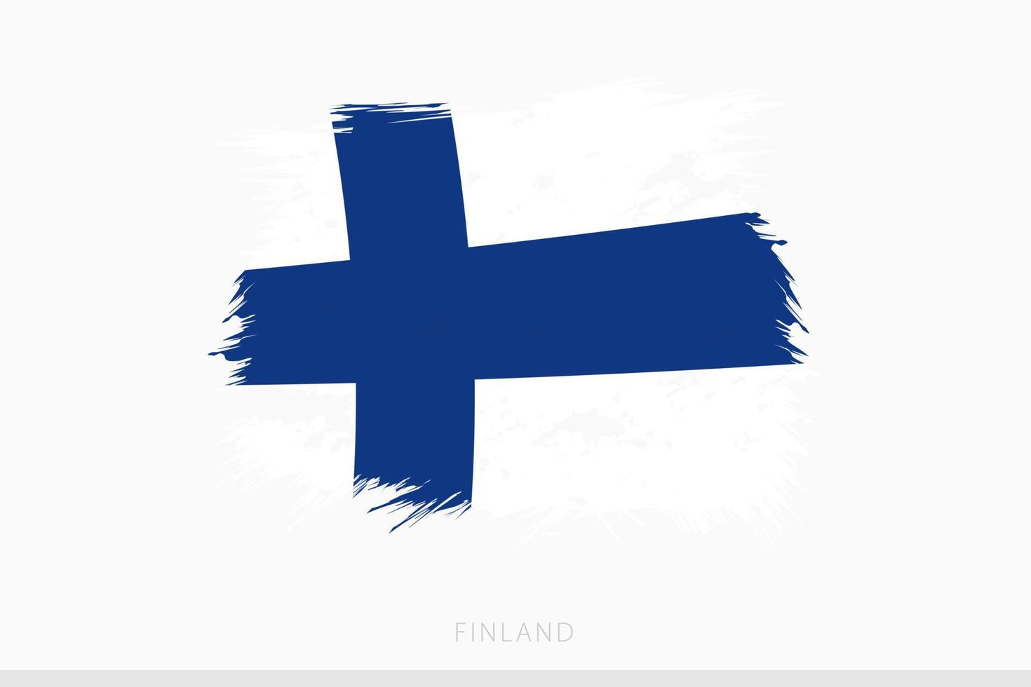 Grunge flag of Finland, vector abstract grunge brushed flag of Finland.