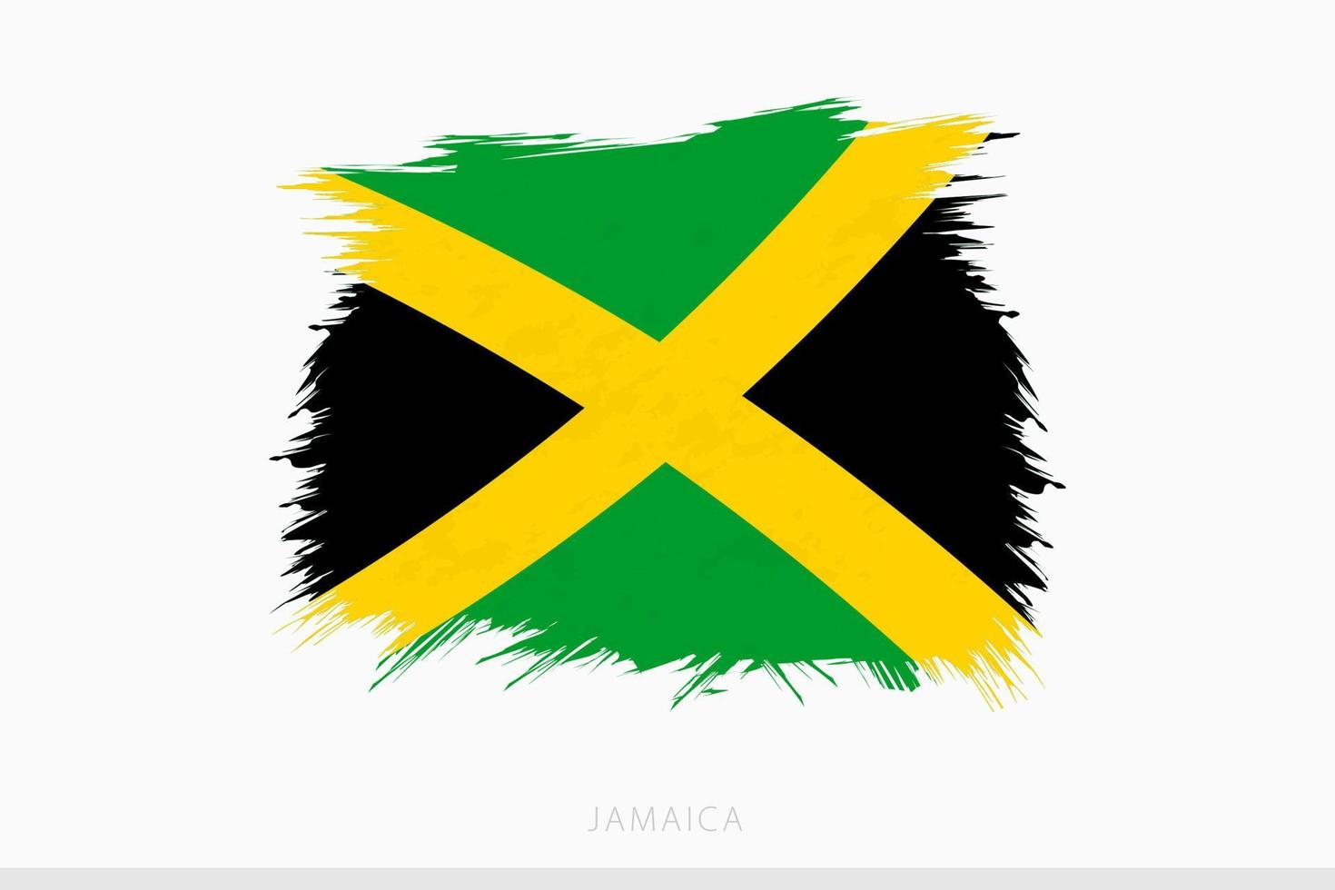 Grunge flag of Jamaica, vector abstract grunge brushed flag of Jamaica.