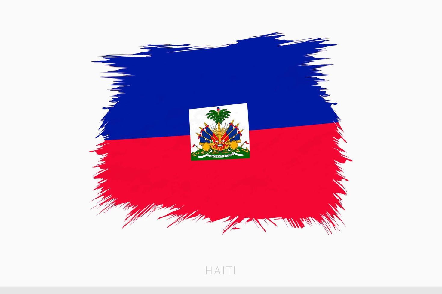 Grunge flag of Haiti, vector abstract grunge brushed flag of Haiti.