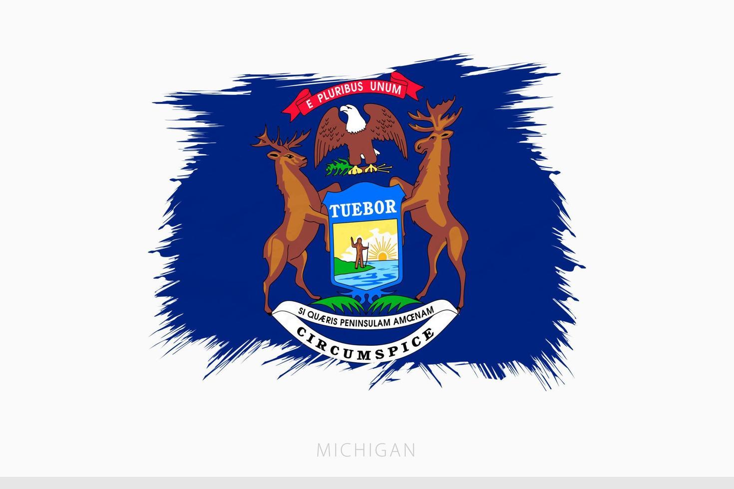 Grunge flag of Michigan, vector abstract grunge brushed flag of Michigan.