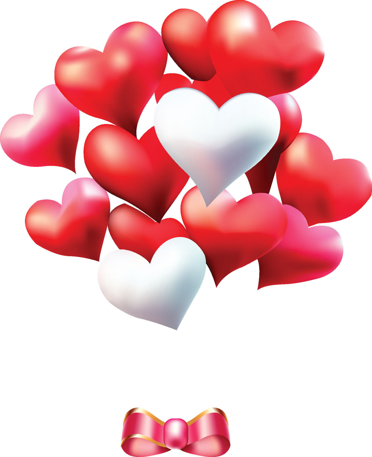 Cute red pink heart balloons bunch lovely 3d 21055591 Vector Art at