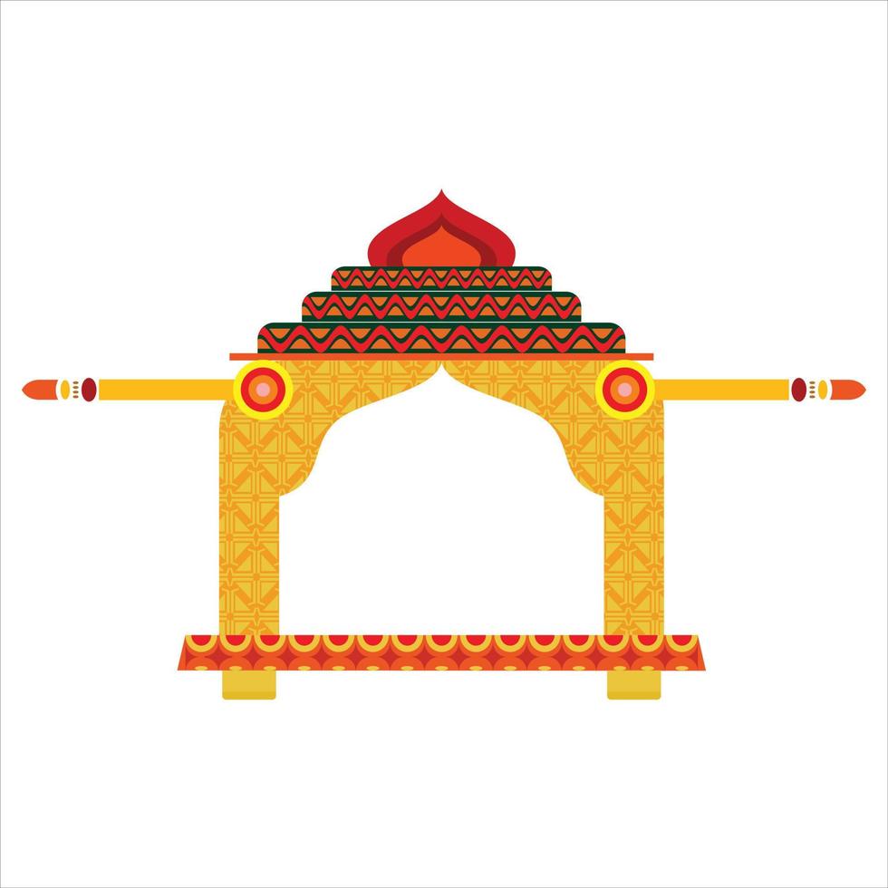 Indian Wedding Symbol Bride Doli Vector Illustration- Indian doli palki vector design