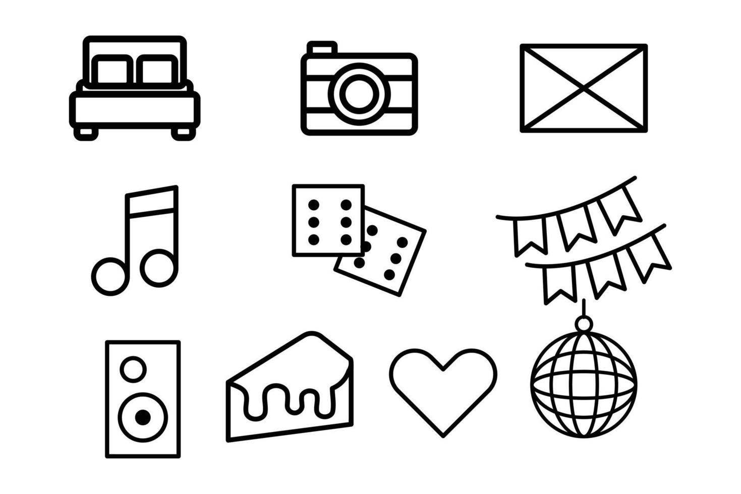 Vector Travel Vacation Holliday Icon Line art style