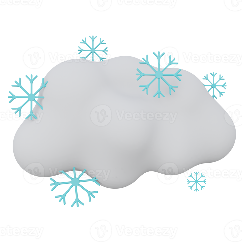 nevando 3d representación icono ilustración, invierno temporada png