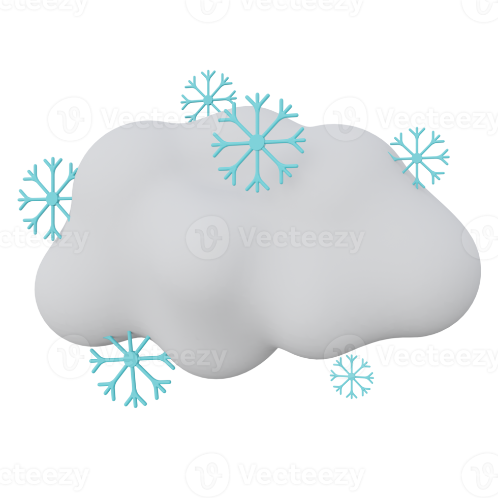 nevando 3d representación icono ilustración, invierno temporada png