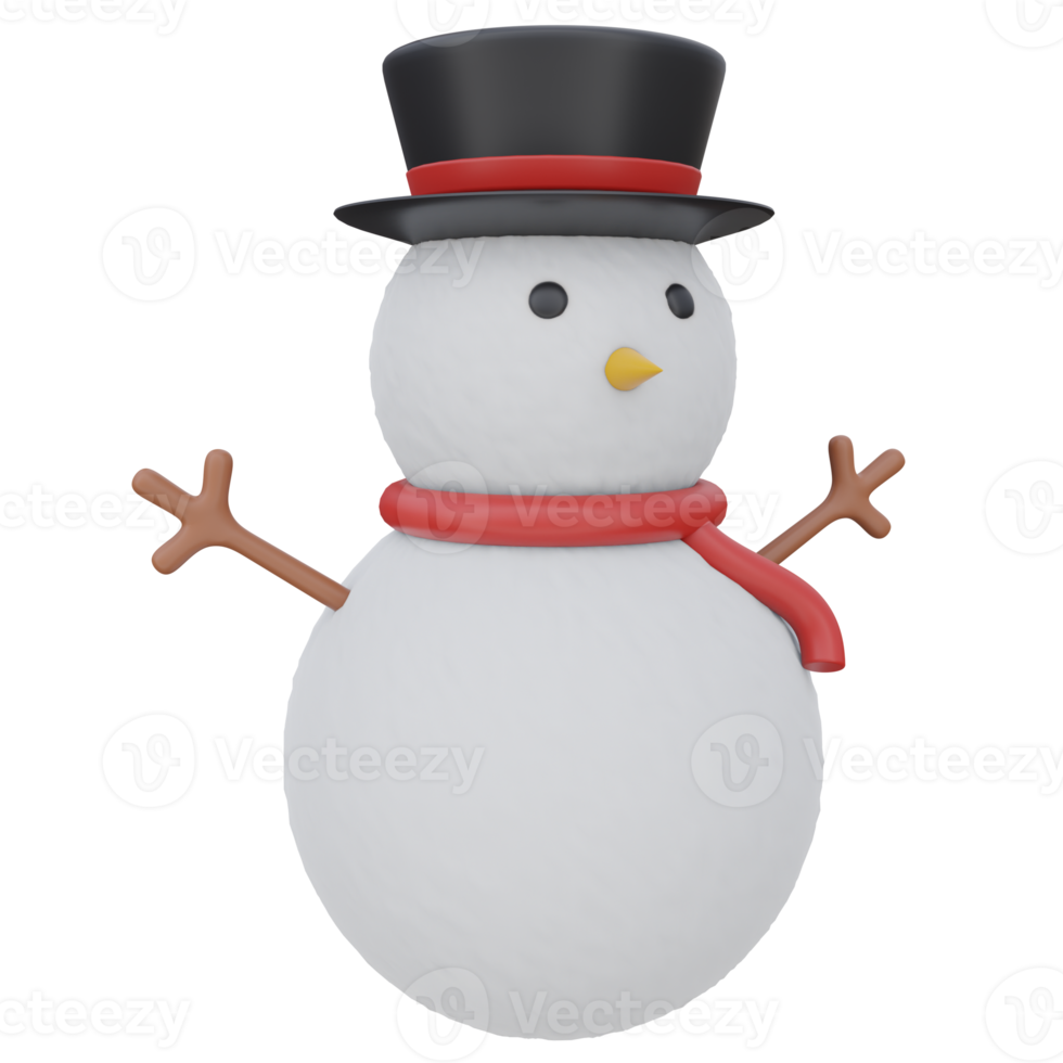 snowman 3d rendering icon illustration, winter season png