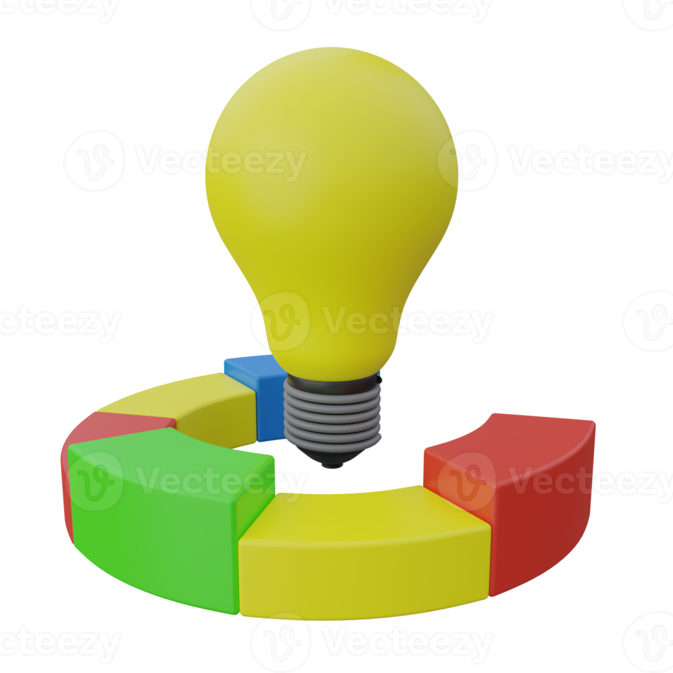 analysis idea 3d rendering icon illustration, chart png