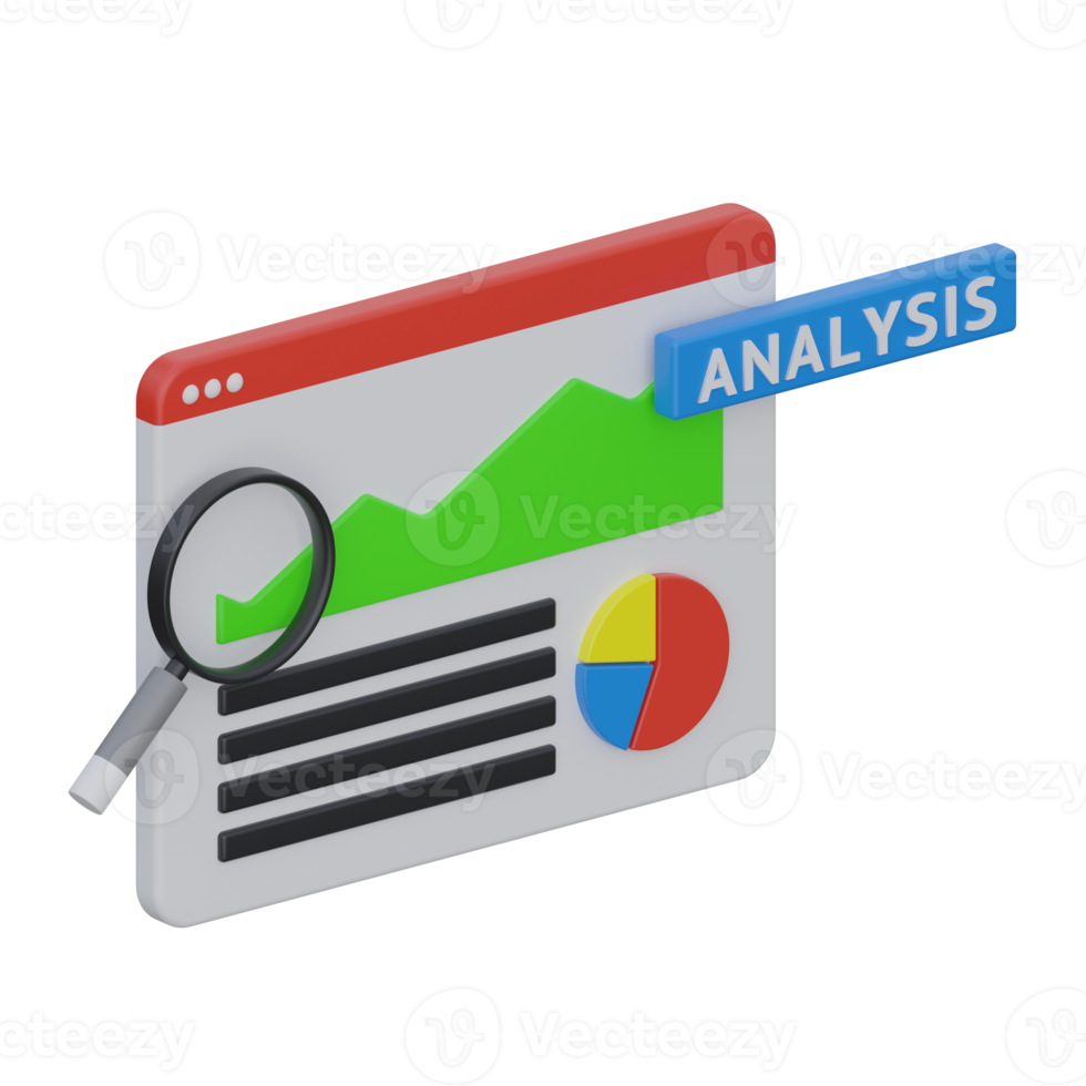 web analysis 3d rendering icon illustration, chart png