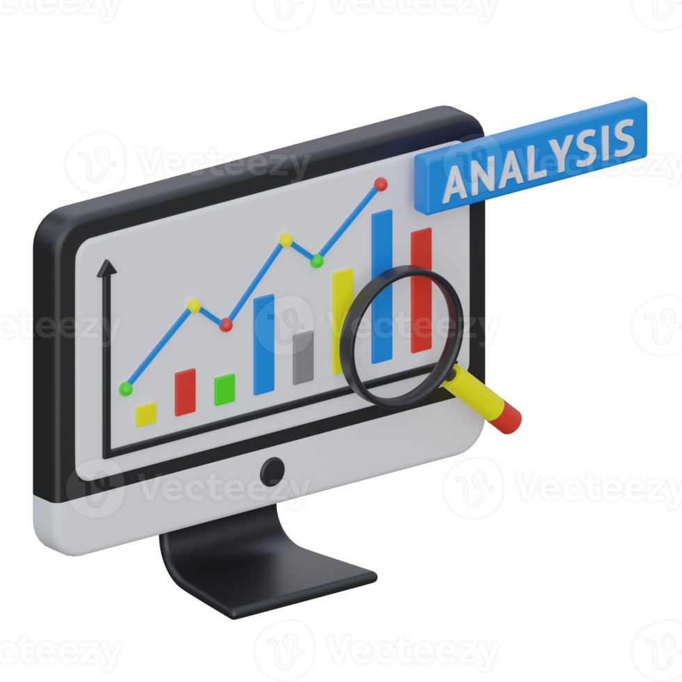 online gegevens analyse 3d renderen icoon illustratie, tabel png