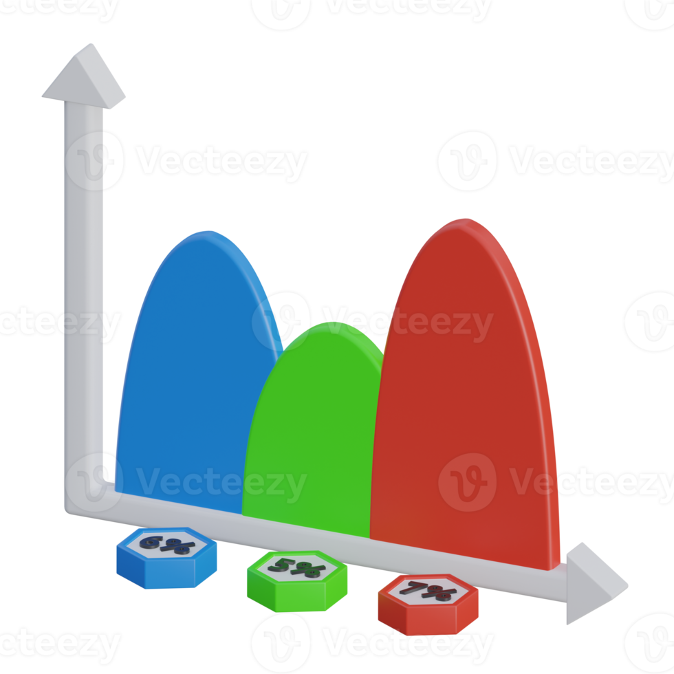 probability 3d rendering icon illustration, chart png