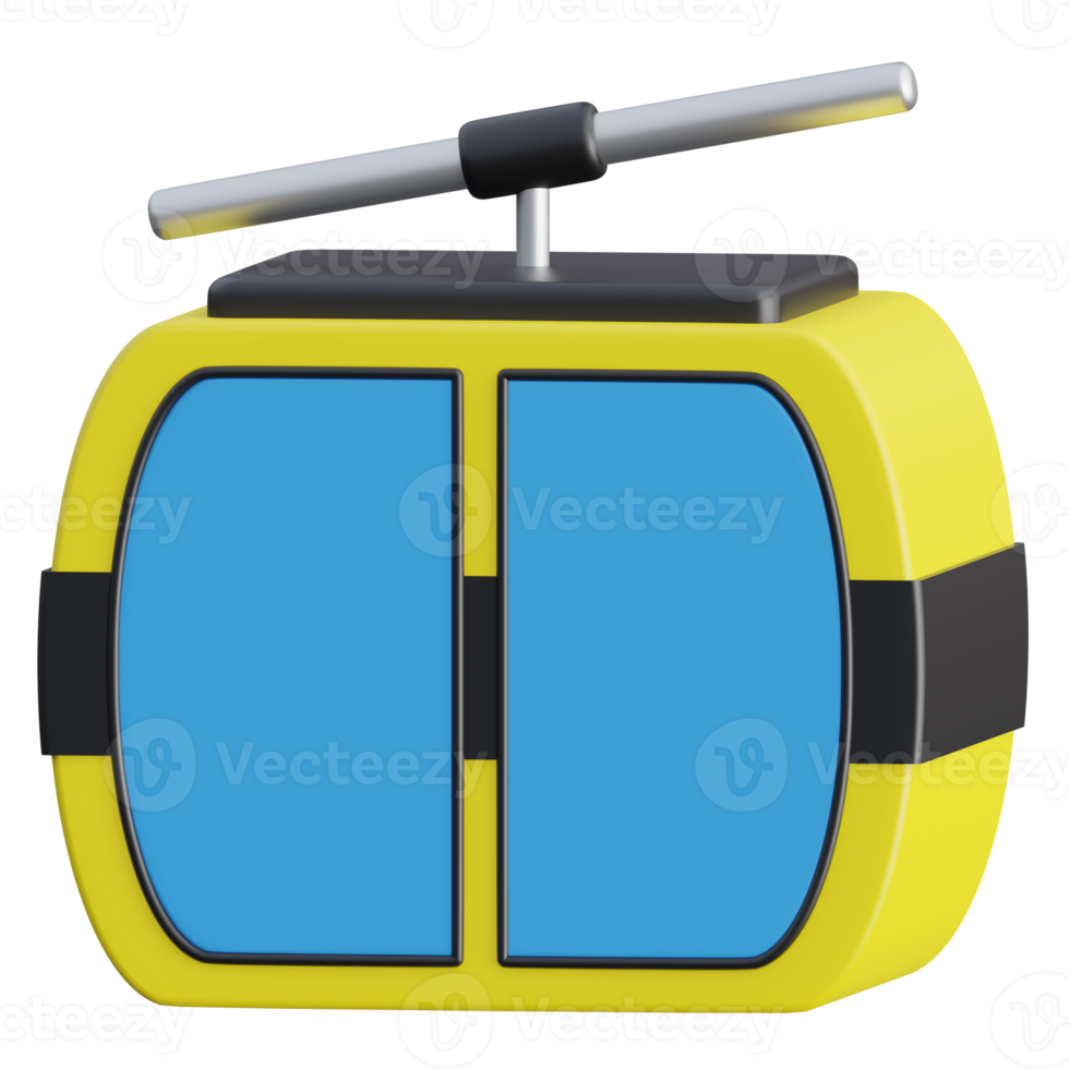 cable car 3d rendering icon illustration, winter season png