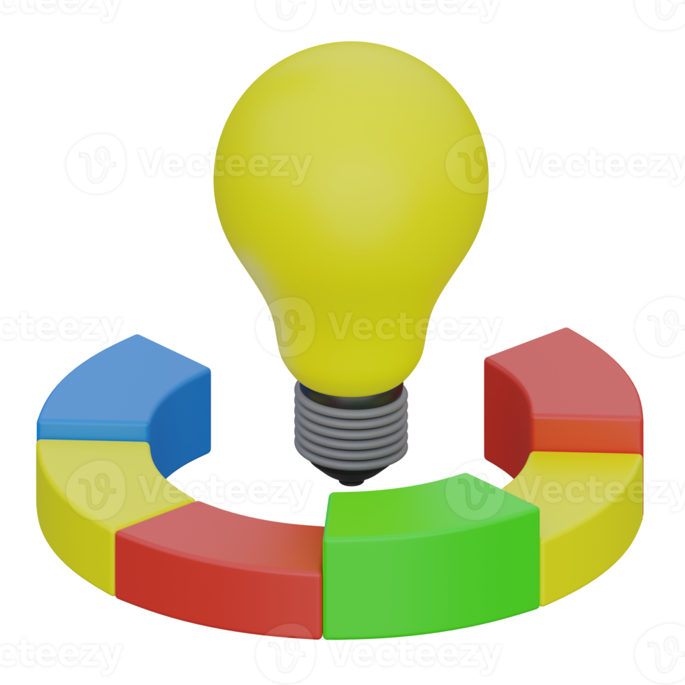 analysis idea 3d rendering icon illustration, chart png