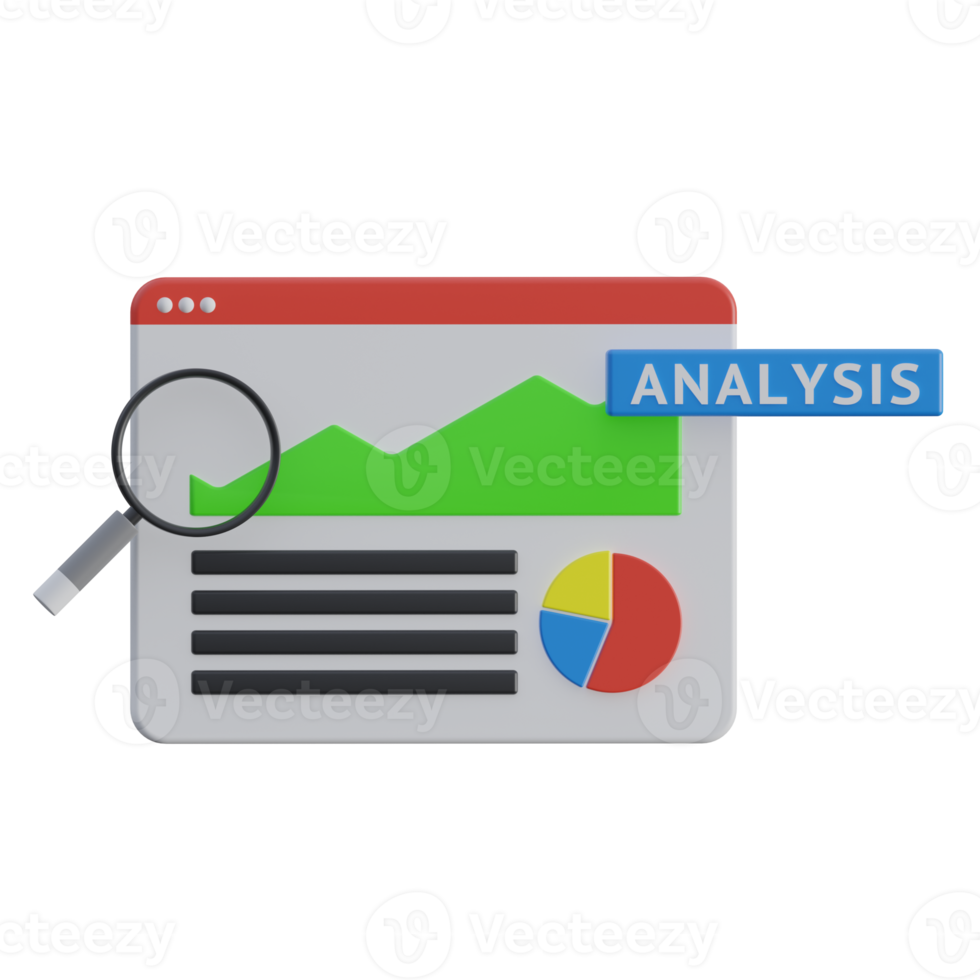 web analysis 3d rendering icon illustration, chart png