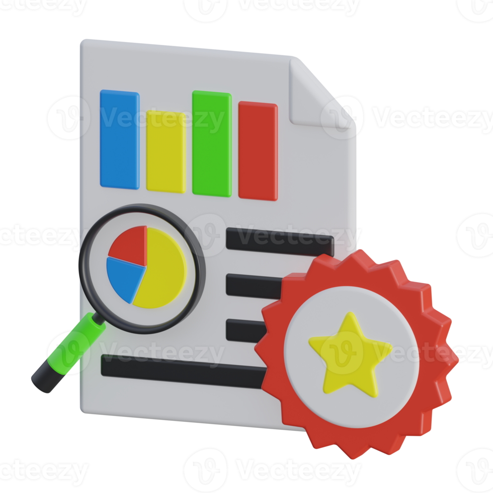 assessment 3d rendering icon illustration, chart png