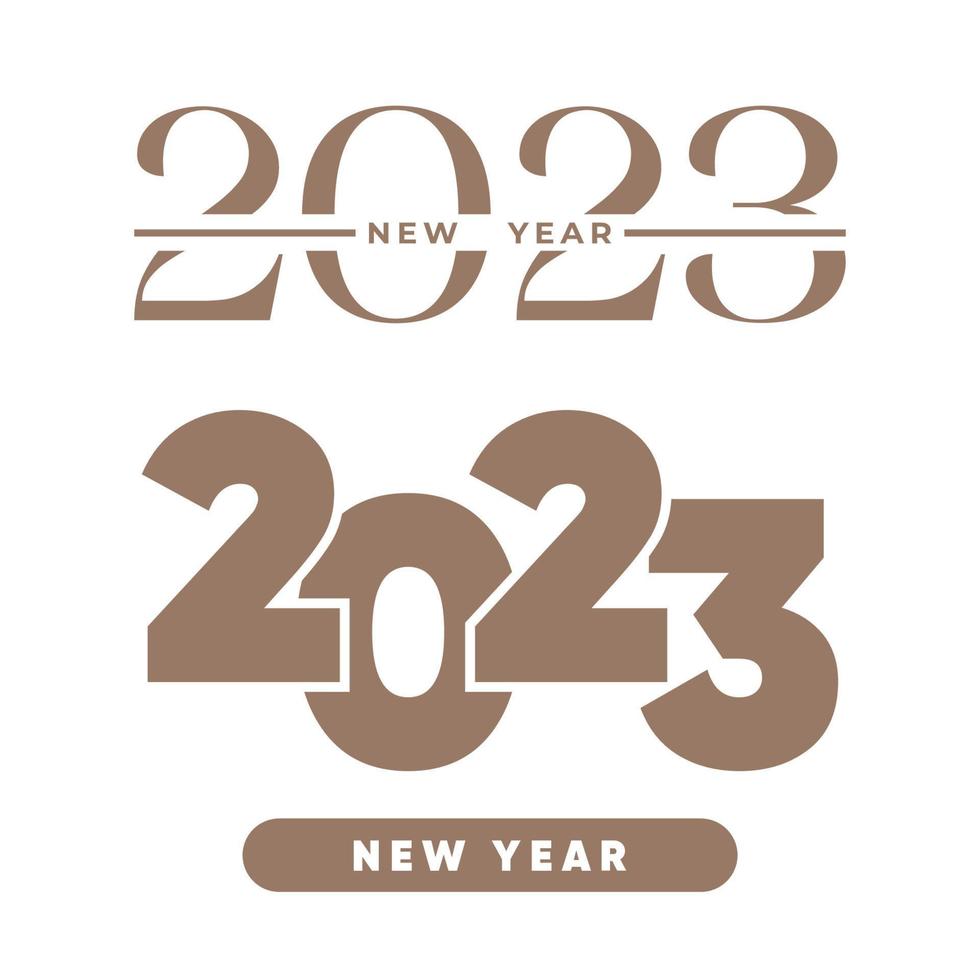 2023 new year logo text design set. 2023 number design template. Calendar simple icon vector