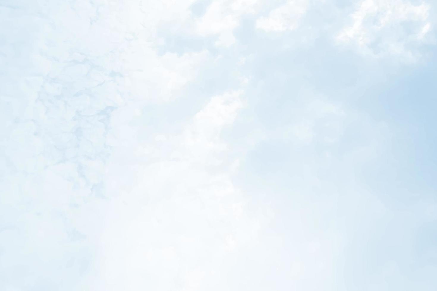 Blue watercolor sky and clouds. Light vector background