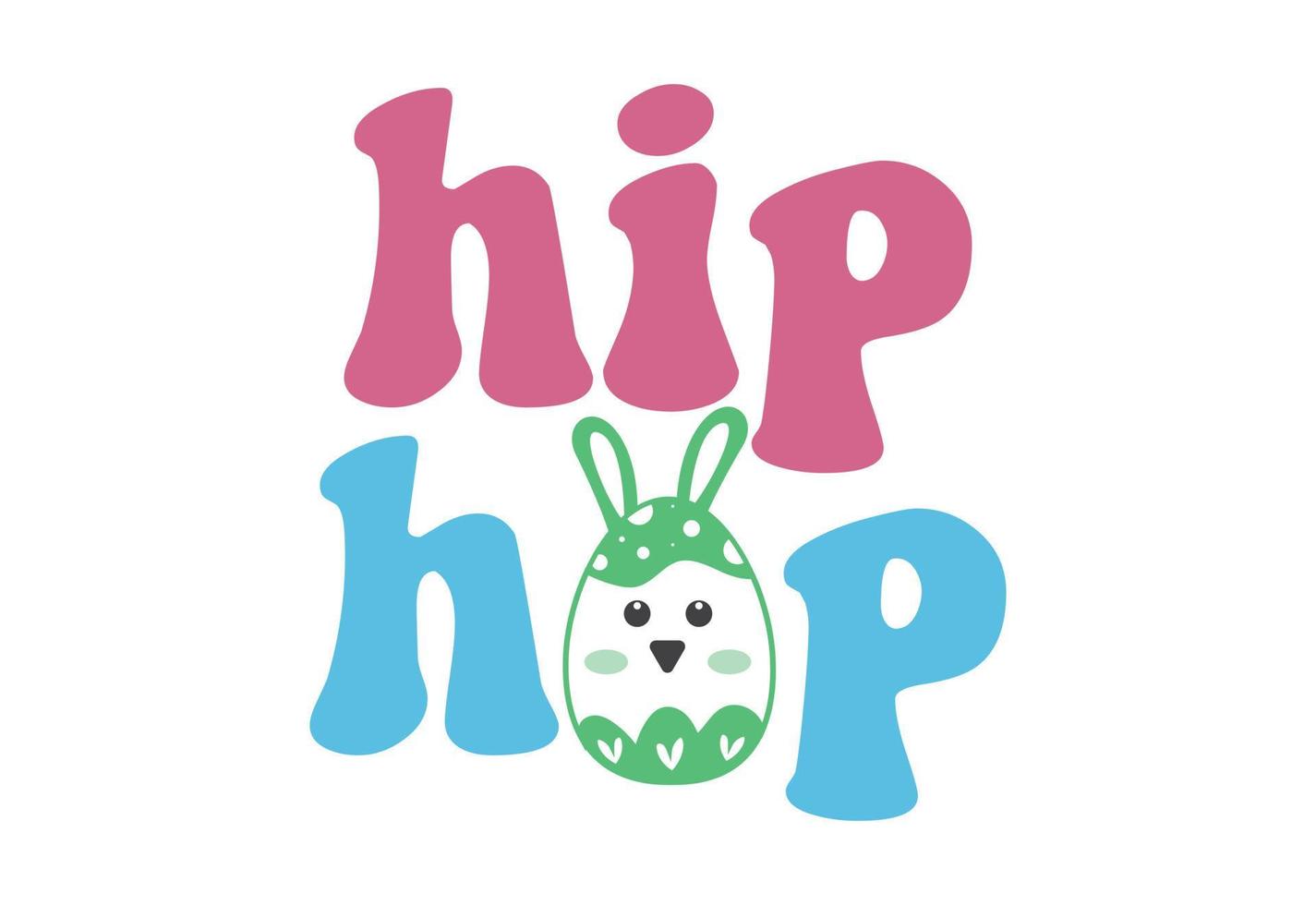 Easter Quote, Retro Cute Bunny vector