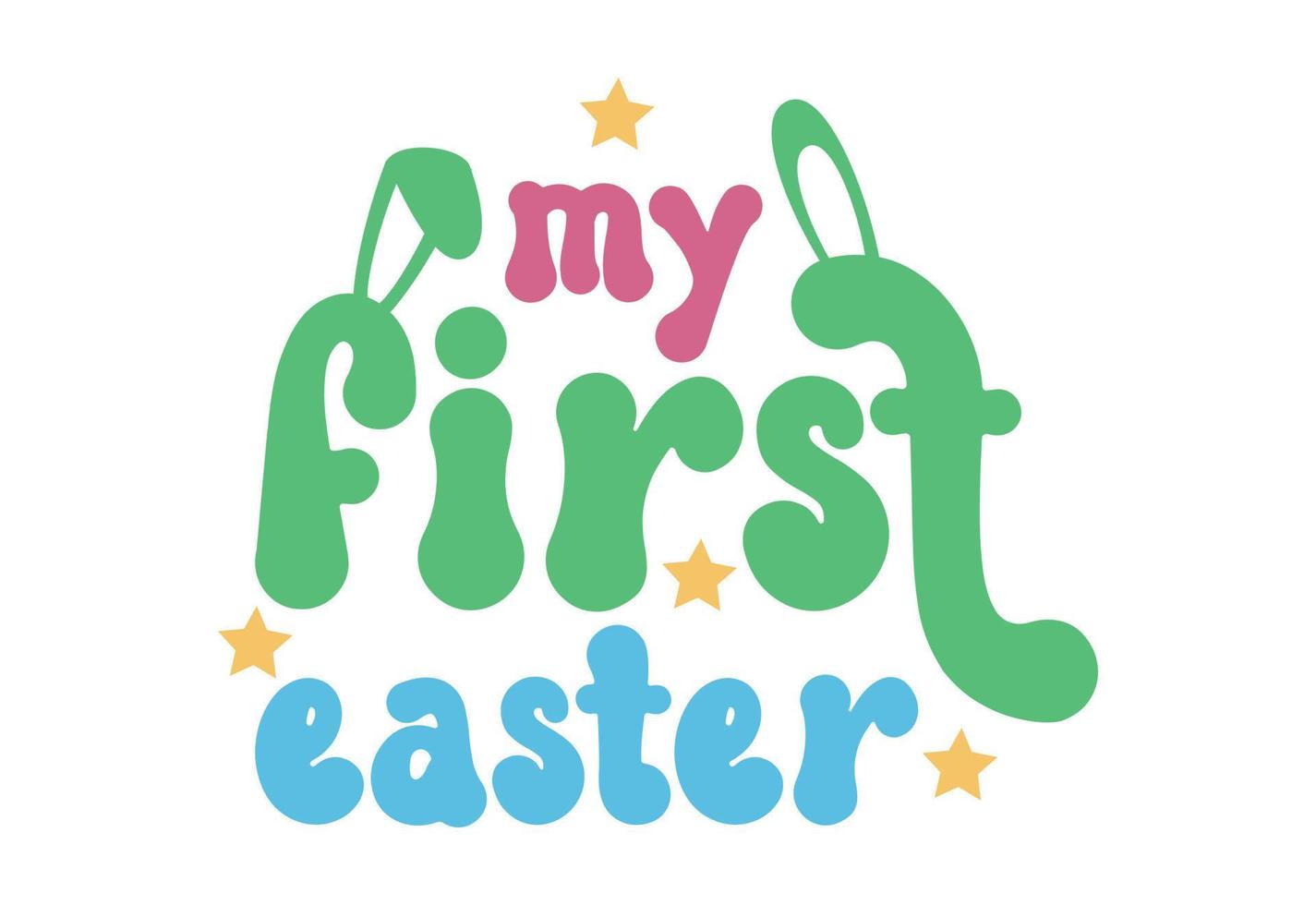 Easter Quote, Retro Cute Bunny vector